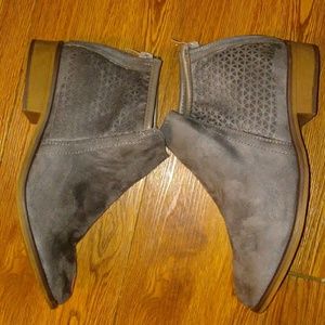 New suede Grey ankle boots women